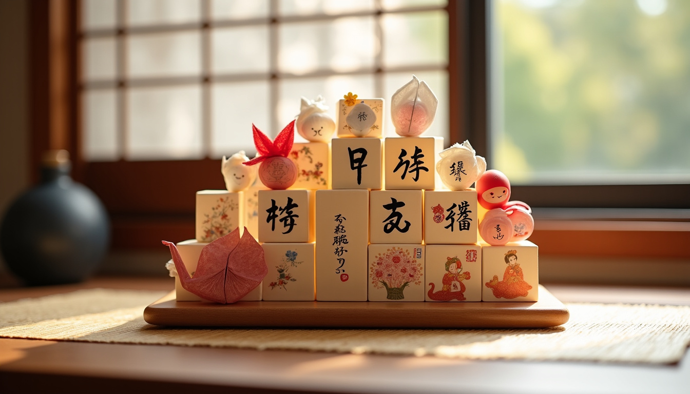 Atelier de fabrication de calendrier de l’Avent japonais fait main avec objets traditionnels et papiers washi