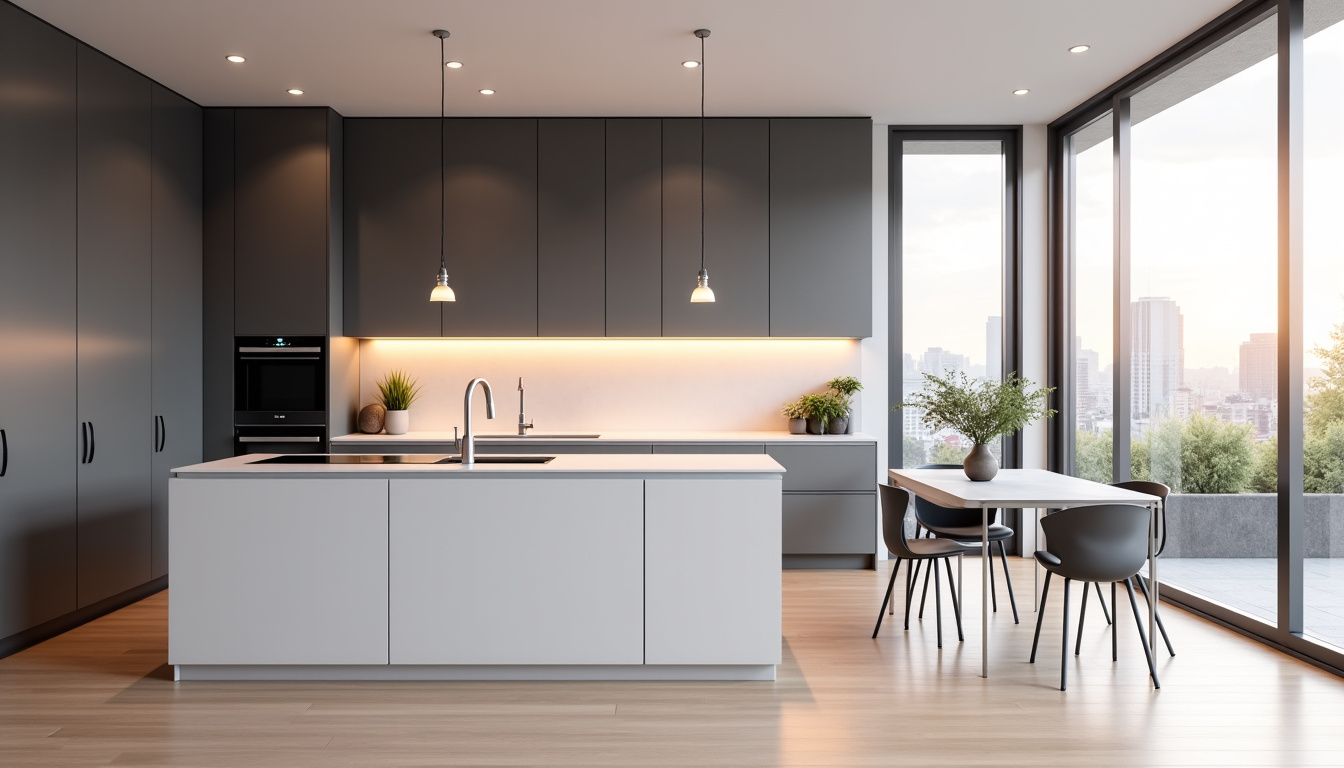 Cuisine moderne réalisée par Ixina Angers dans un appartement du centre-ville