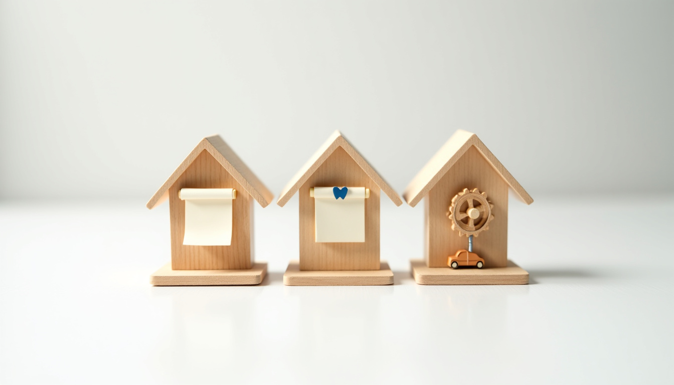 Représentation visuelle des différents types de crédits à la consommation: prêt personnel, crédit affecté, crédit renouvelable