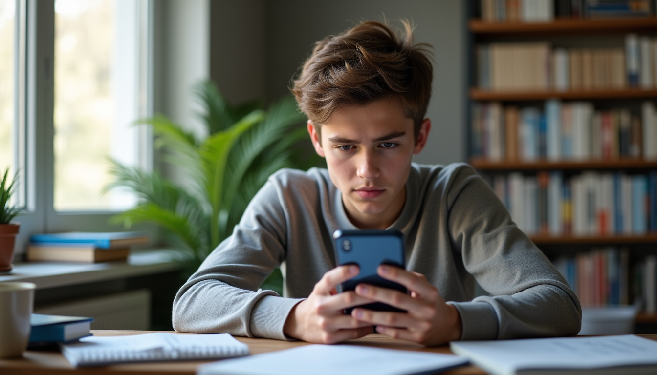 Étudiant consultant son compte bancaire pour faire face à des dépenses imprévues