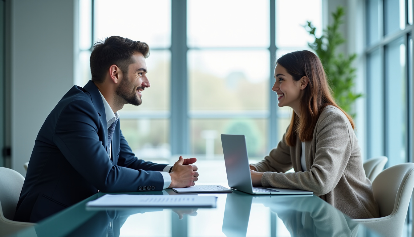 Étudiant discutant avec un conseiller bancaire pour un prêt étudiant