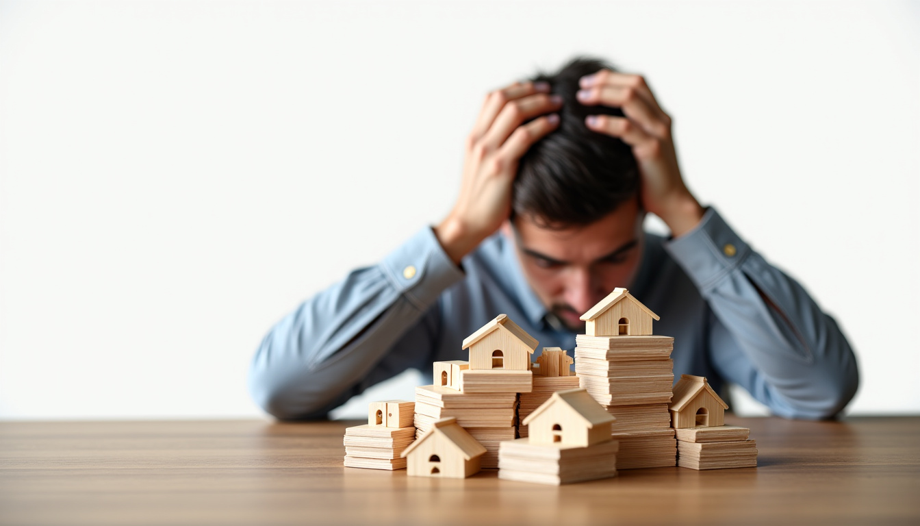 Illustration d’une personne surchargée par des mensualités de crédit, symbolisant le surendettement