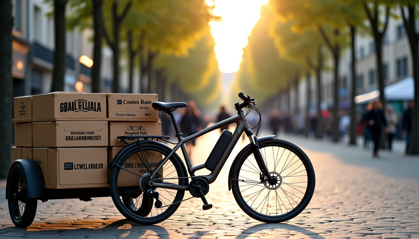 Livraison collaborative à Paris en vélo cargo dans une rue piétonne