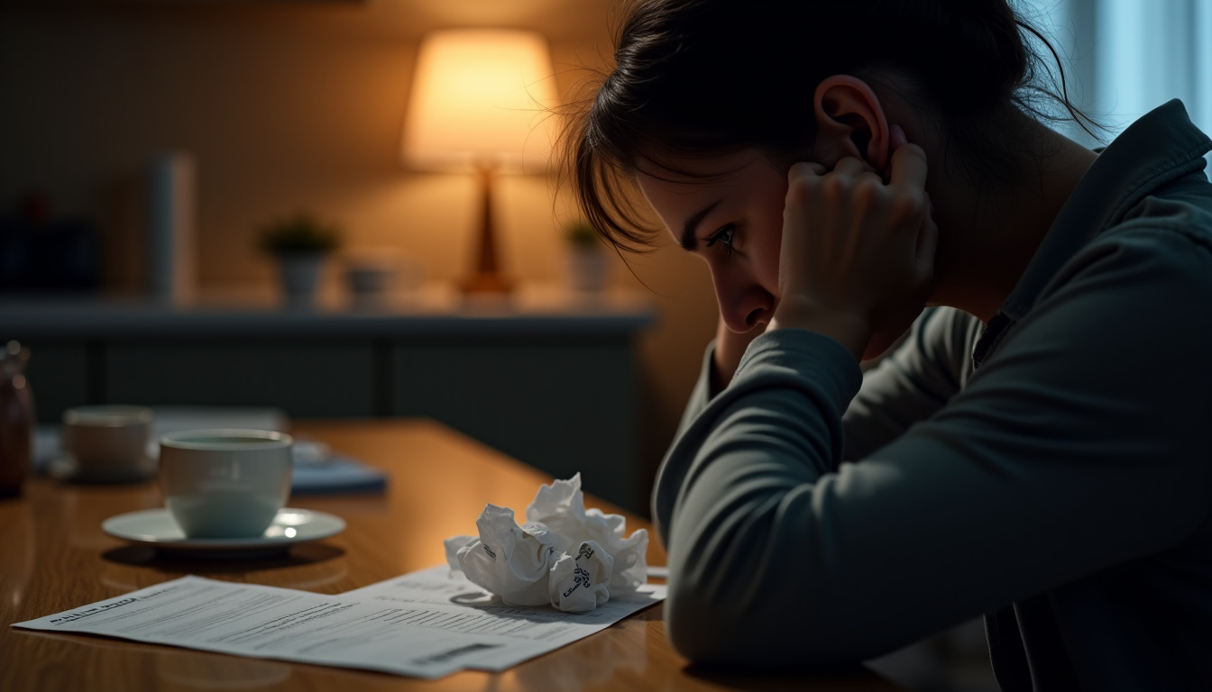 Personne stressée face à une facture impayée, illustrant une urgence financière