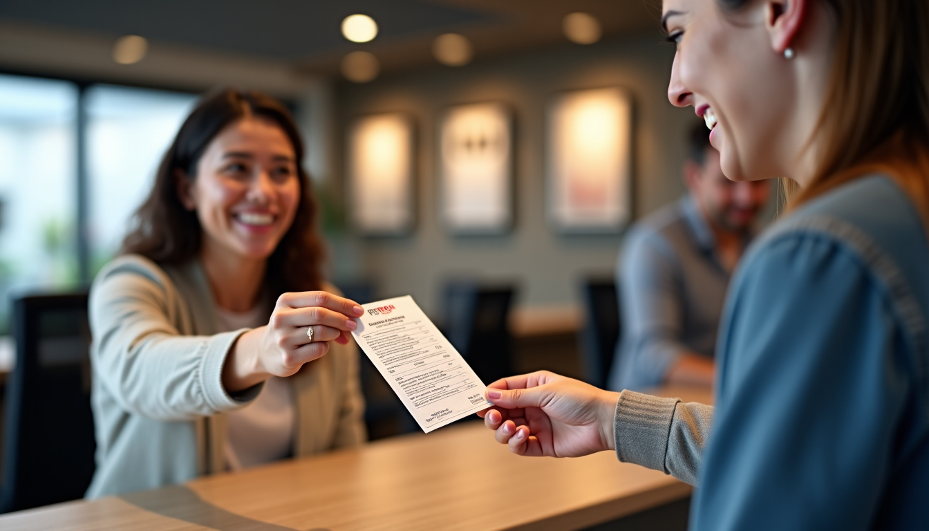Personne remettant un ticket gagnant à un conseiller FDJ dans un centre de paiement