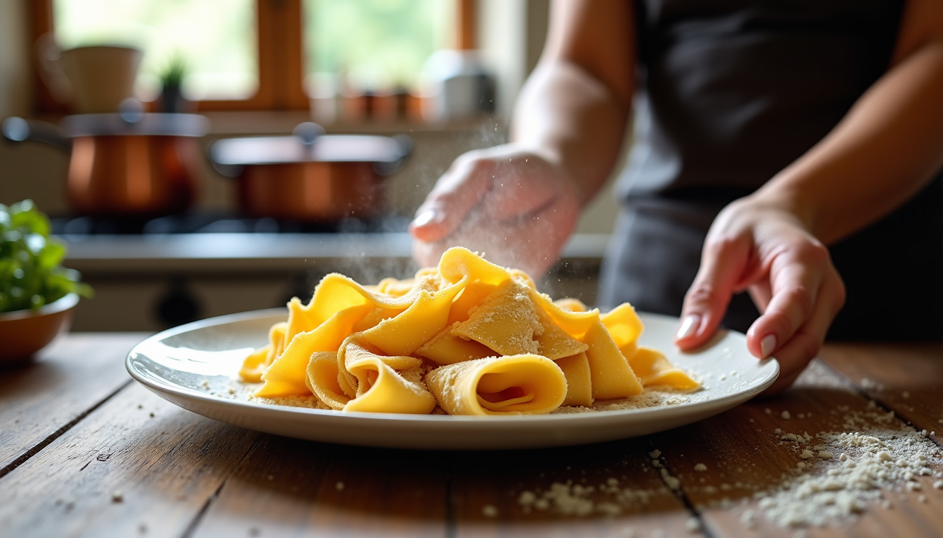 Pâtes fraîches préparées à la main dans la cuisine de Gruppomimo à Rennes