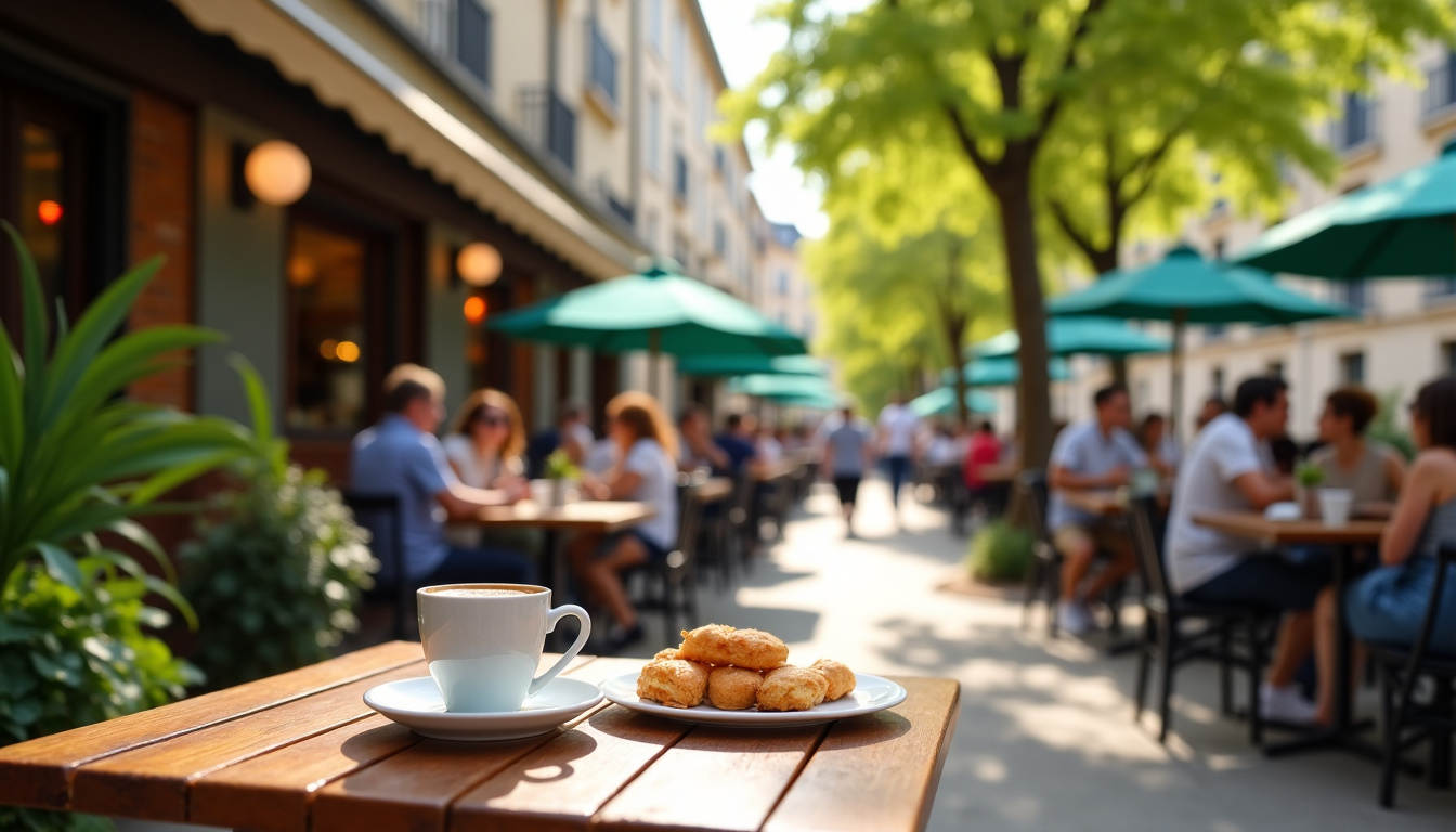 Terrasse extérieure de Gruppomimo sur la place des Lices à Rennes